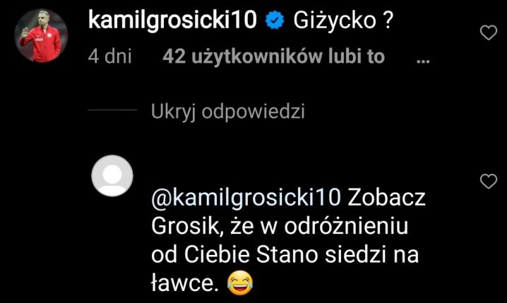 ODPOWIEDŹ kibica do komentarza Kamila Grosickiego XD